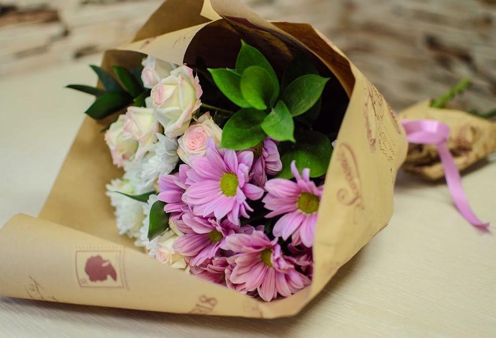 Букет цветов из: Розы и Хризантемы в Юрьеве-Польском