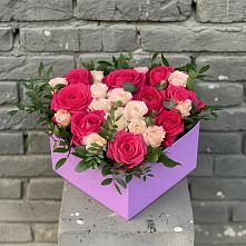 Цветочная композиция из Розы в коробке в Юрьеве-Польском