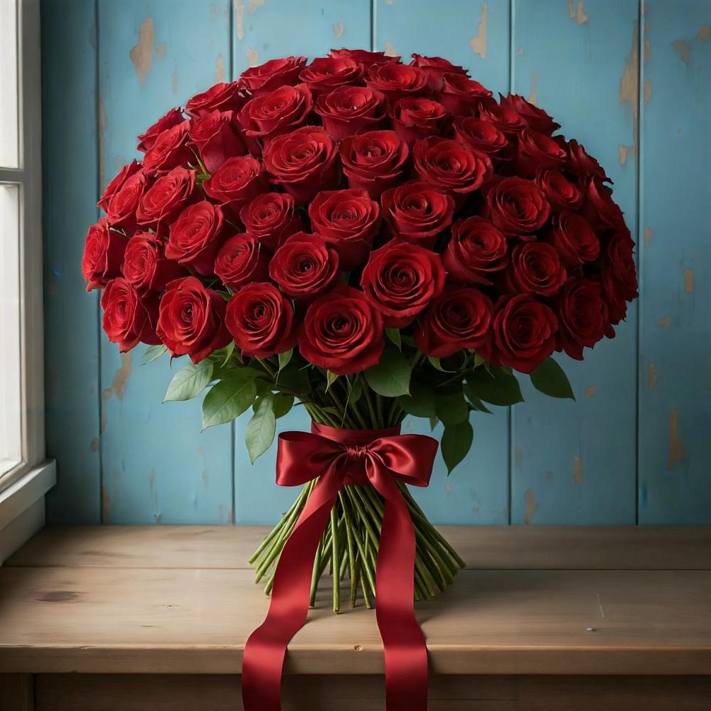 Букет Красные розы Блэк Меджик в Юрьеве-Польском