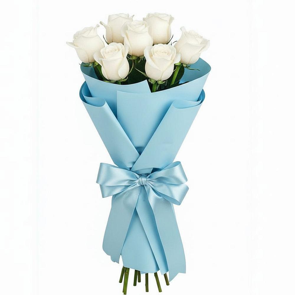 Букет 7 белых роз Проуд в Юрьеве-Польском