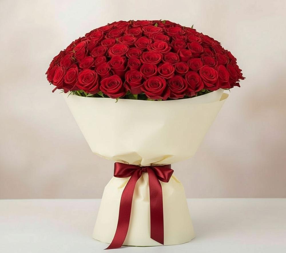 Букет 101 Красная роза Милано в Юрьеве-Польском