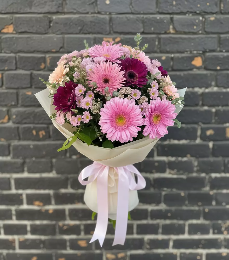 Букет цветов из: Герберы и Хризантемы в Юрьеве-Польском