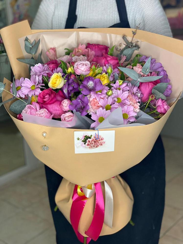 Букет цветов из: Хризантемы, Гвоздики и Альстромерии в Юрьеве-Польском