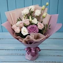 Букет цветов из:  Розы и Лизиантусы в Юрьеве-Польском