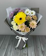 Букет цветов из:  Розы, Герберы и Хризантемы в Юрьеве-Польском