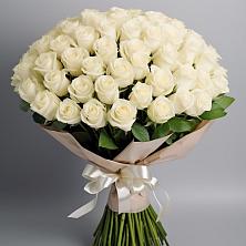 Букет 101 беля роза Белоснежка в Юрьеве-Польском