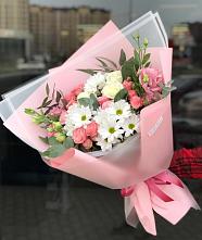 Букет цветов из:  Розы, Лизиантусы и Хризантемы в Юрьеве-Польском