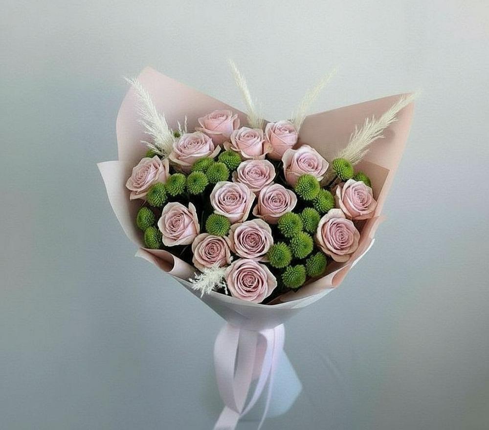 Букет цветов из: Розы и Хризантемы в Юрьеве-Польском