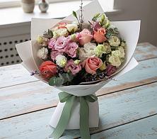 Букет цветов из:  Розы, Лизиантусы и Гвоздики в Юрьеве-Польском