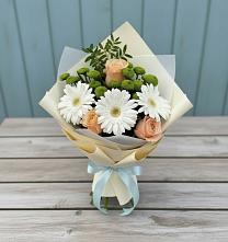 Букет цветов из:  Герберы, Розы и Хризантемы в Юрьеве-Польском