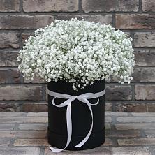 Цветочная композиция из Гипсофила в шляпной коробке в Юрьеве-Польском
